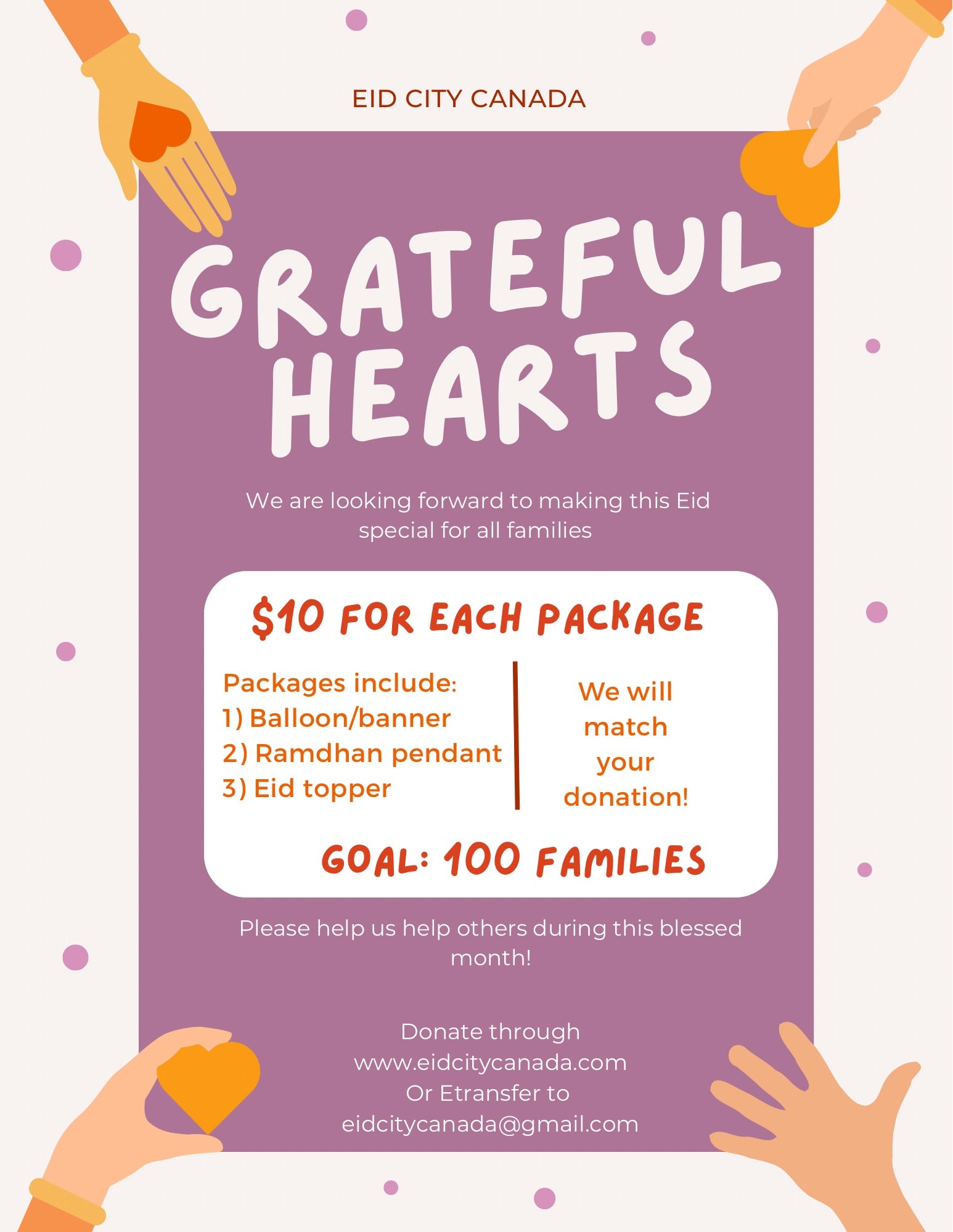 Grateful hearts package goal Eid City Canada