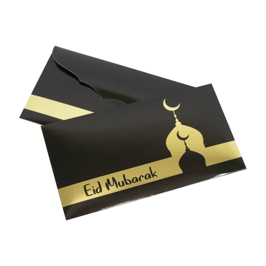 Black Gold Masjid Eid Mubarak envelope Eid City Canada