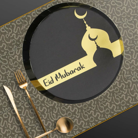 black and gold masjid plates eid mubarak eid city canada