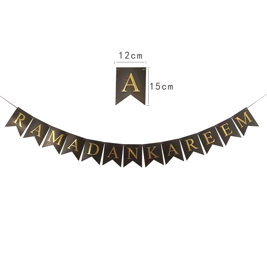 Black gold ramadan kareen banner dovetail bunting Eid City Canada