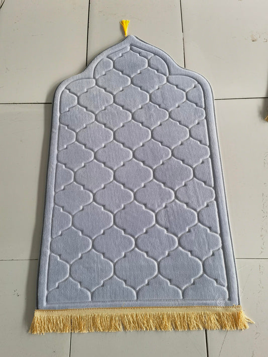 blue grey gold thick flannel prayer mat Eid City Canada