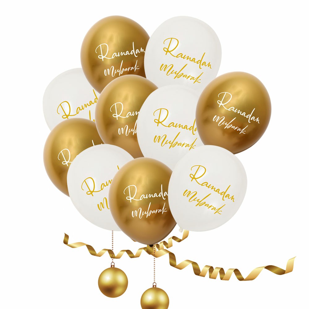 gold and white double sided balloon pack eid city canada ramadan mubarak 