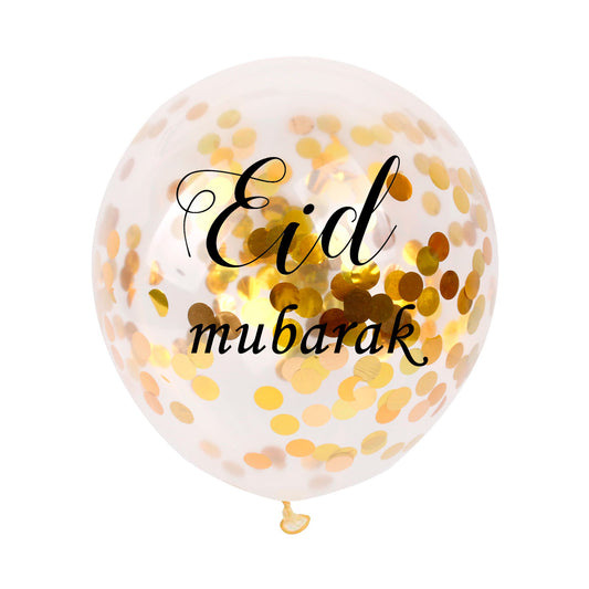 eid city canada Gold Confetti Eid Mubarak Double Sided Printed Balloon