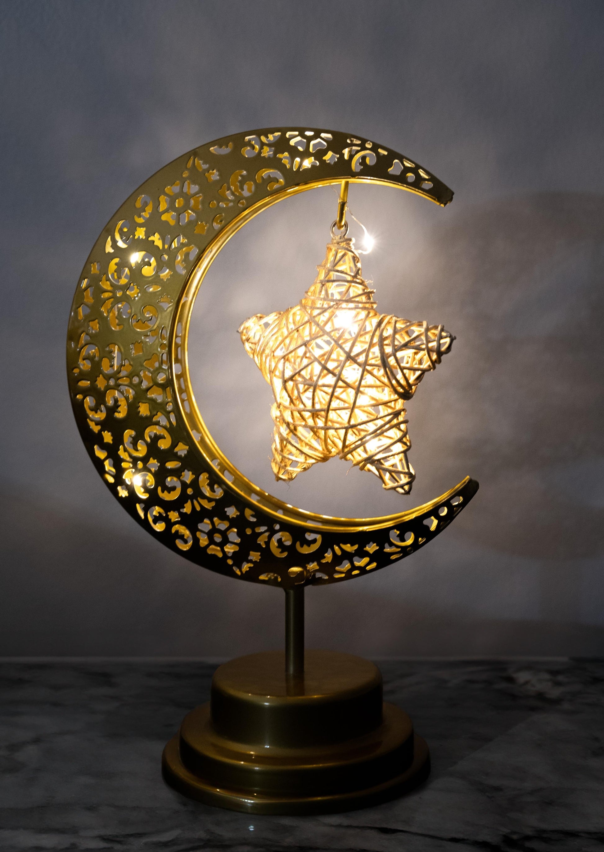Gold Moon and Star Lamp Eid City Canada