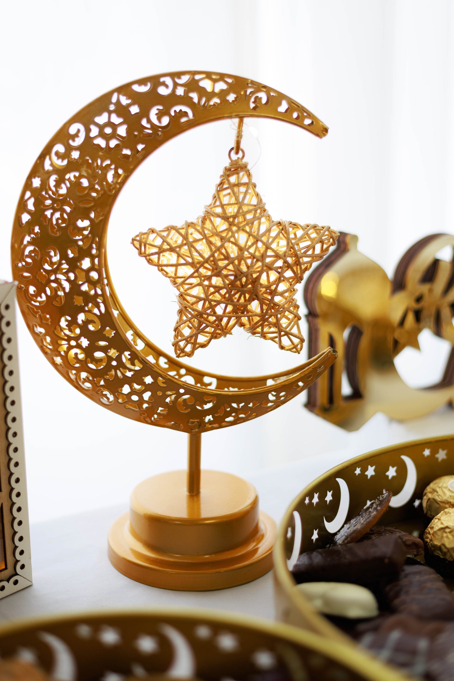 Gold Moon and Star Lamp