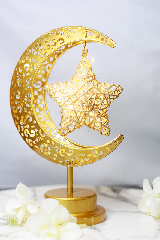 Gold Moon and Star Lamp Eid City Canada