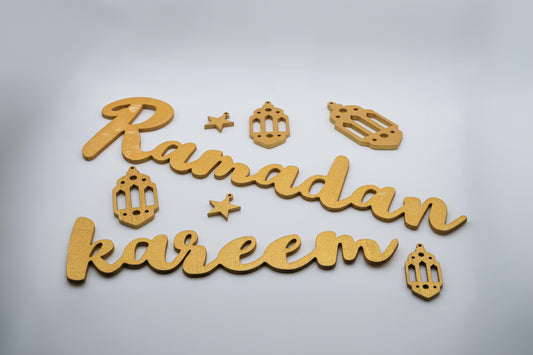 Gold Ramadan Wooden Pendant Eid City Canada