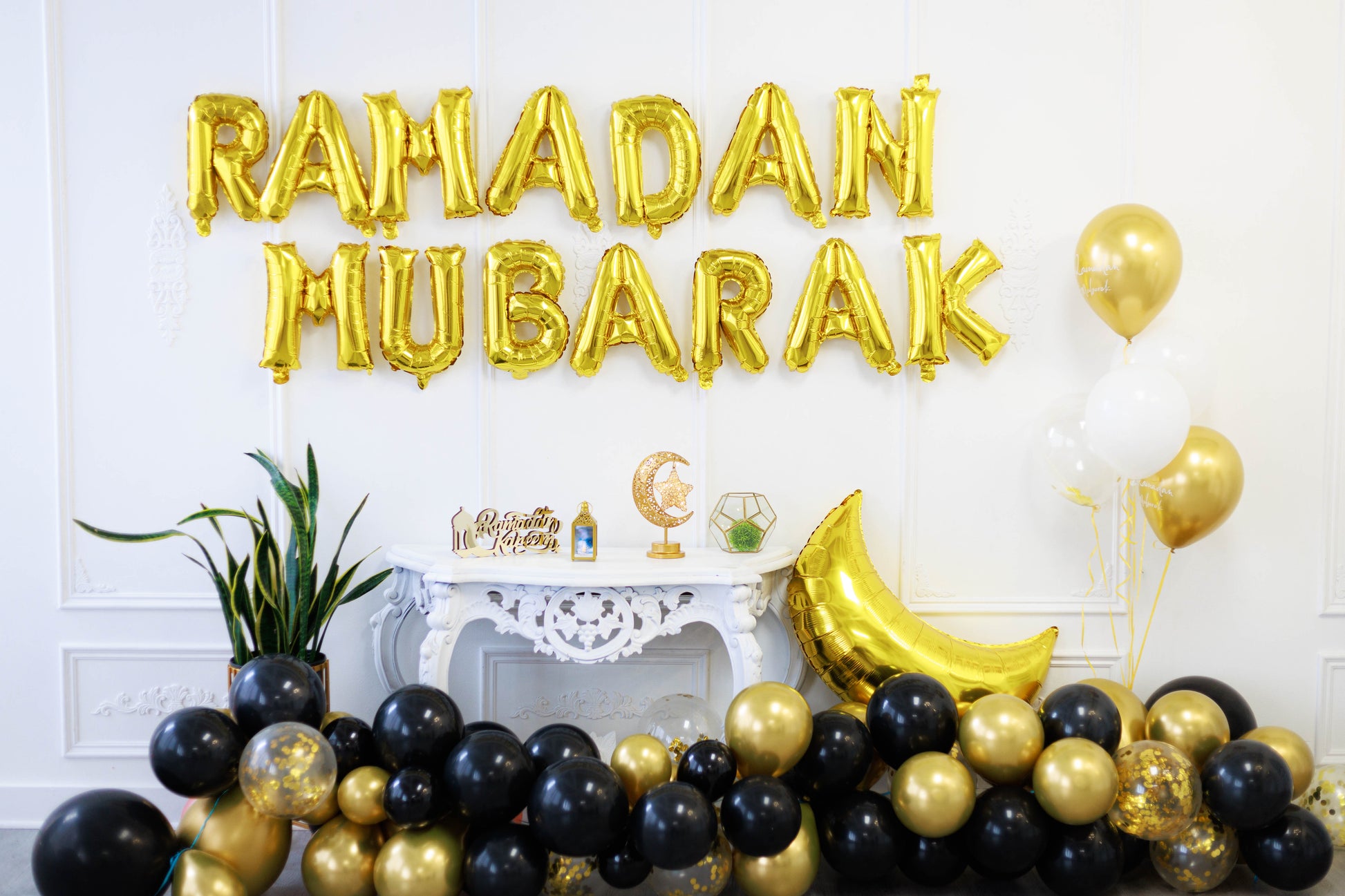 gold ramadan mubarak foil letter balloons eid city canada