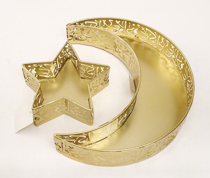 Gold moon star arabic tray Eid City Canada