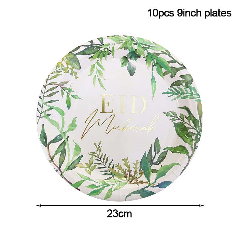 Gren leaf plate eid mubarak Eid City Canada