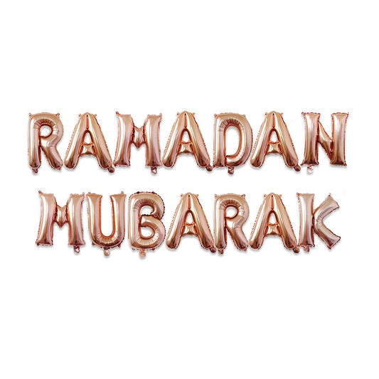 Rose Gold Ramadan Mubarak Foil Letter Balloons 1 eid city canada