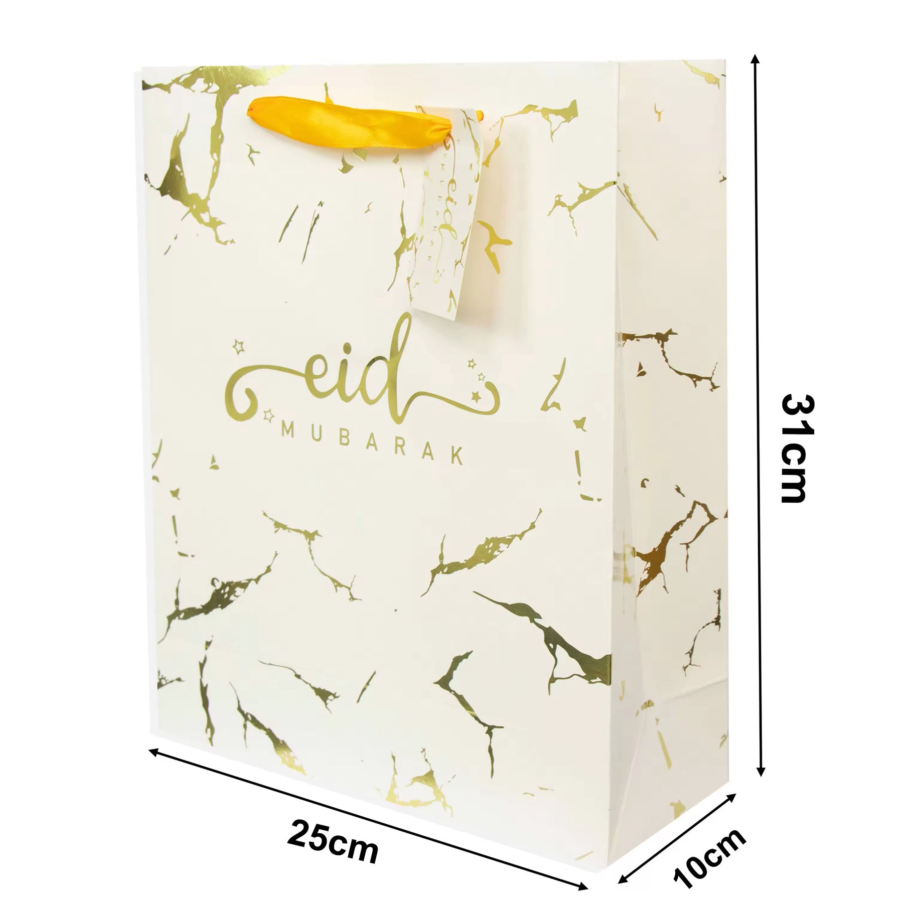 White & Gold Marble Gift Bag Eid City Canada