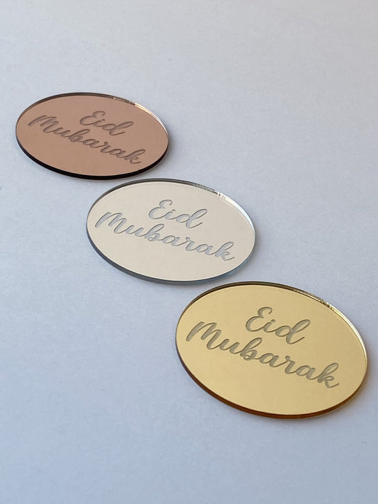 Eid Mubarak Cupcake Acrylic Disc Topper Gold eid city canada