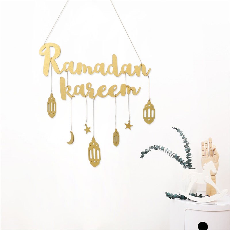 Gold Ramadan Wooden Pendants Eid City Canada