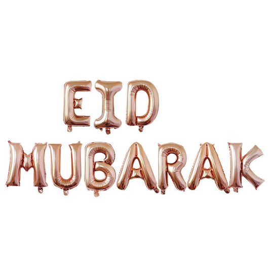 Rose Gold Eid Mubarak Foil Letter Balloon eid city canada