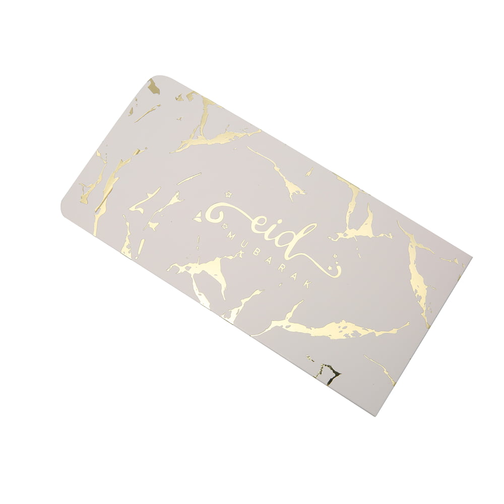 White Gold Marble Eid Mubarak Envelope eid city canada