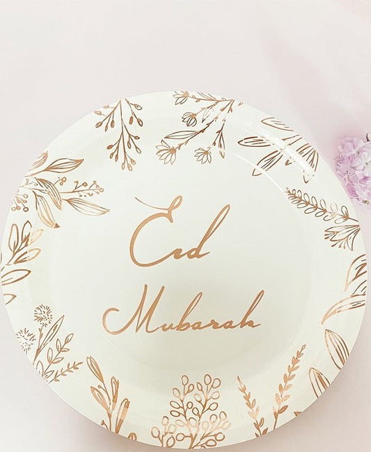 Eid mubarak white rose gold plate eid city canada